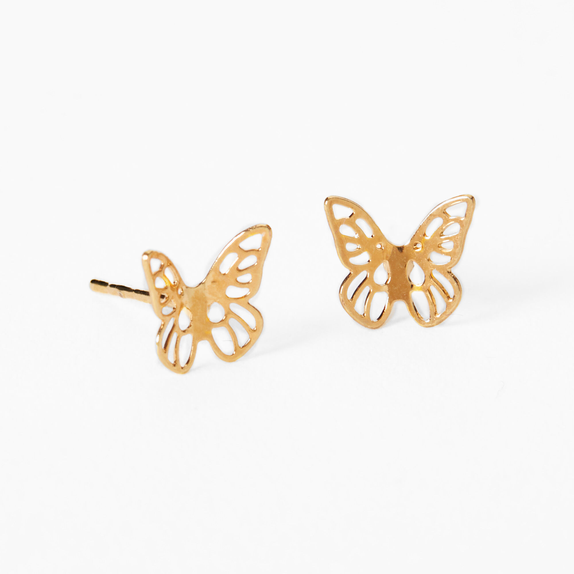 Dreamy 22 Karat Yellow Gold Butterfly Drop Earrings